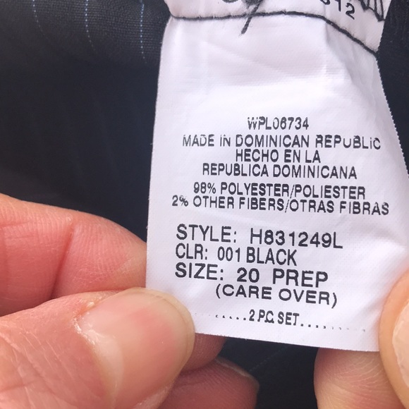 Boy's Black Pin-Stripe Dress Pants, Size 20 (30 X 30) - Picture 7 of 8